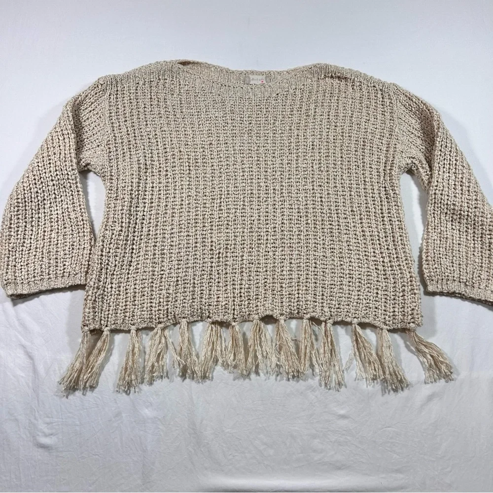Altar'd State Textured Fringe Sweater - Cream - Picture 3 of 8